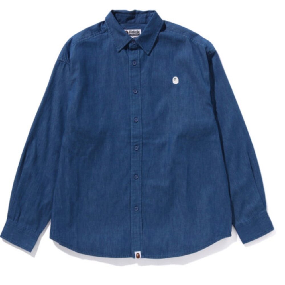 a bathing ape denim shirt NWT